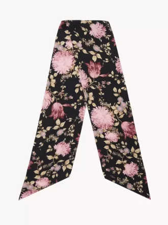 Chloé Peonies ワイド バンドゥ スカーフ（シルク シャルムーズ）