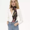 Chloé Peonies ワイド バンドゥ スカーフ(シルク シャルムーズ) Chloé Peonies ワイド バンドゥ スカーフ(シルク シャルムーズ)