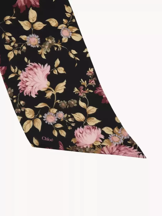 Chloé Peonies ワイド バンドゥ スカーフ(シルク シャルムーズ) Chloé Peonies ワイド バンドゥ スカーフ(シルク シャルムーズ)