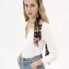 Chloé Peonies ワイド バンドゥ スカーフ(シルク シャルムーズ) Chloé Peonies ワイド バンドゥ スカーフ(シルク シャルムーズ)