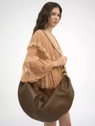 グレインレザーのラージブレスレットホーボーバッグ