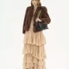 シルクジョーゼットのティアードマキシドレス