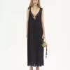 シルクシャルムーズとレースのロングスリップドレス シルクシャルムーズとレースのロングスリップドレス
