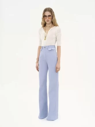 リネン＆シルクニットの半袖ヘンリーシャツ