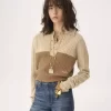 ウール＆カシミアニットの襟付きセーター
