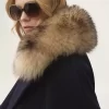 ウールのショート丈ボックス型ダブルブレストコート