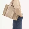 リネンのウッディトートバッグ リネンのウッディトートバッグ