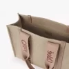 リネンのウッディトートバッグ