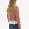 ベルベットのクロップド丈ボックスジャケット