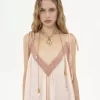シルクハボタイ＆レースのロングスリップドレス