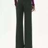 ウールクレープのフレアテーラードパンツ