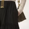 クレープ・ド・シンのフリル付きティアードショートパンツ クレープ・ド・シンのフリル付きティアードショートパンツ