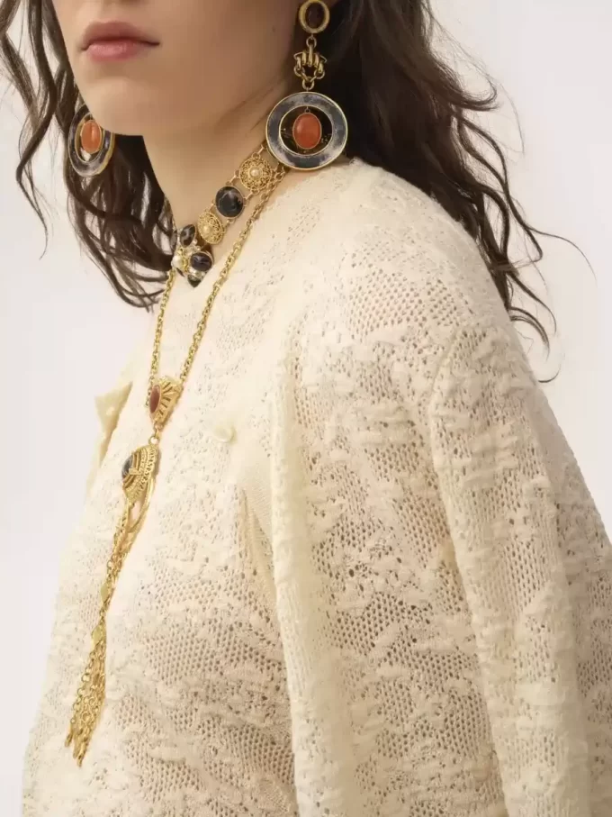 コットンシルクニットのツインセット