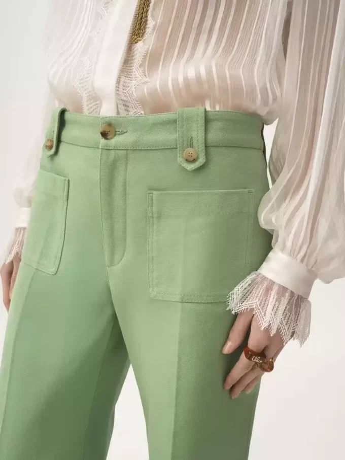 コットンキャンバスのフレアパンツ コットンキャンバスのフレアパンツ