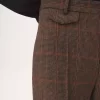 ウールチェックのハイライズフレアパンツ