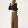レザーのハイネックショートジャケット