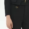 ウールギャバジンのフレアテーラードパンツ