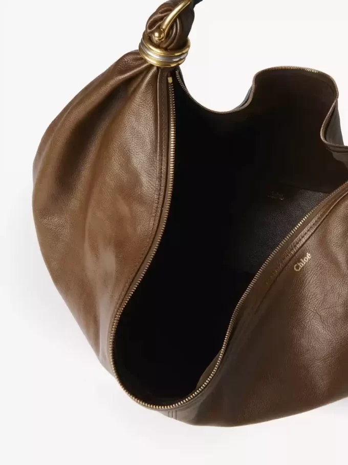 グレインレザーのラージブレスレットホーボーバッグ