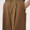コットンキャンバスのハイライズワイドレッグパンツ コットンキャンバスのハイライズワイドレッグパンツ