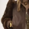 レザーのハイネックショートジャケット