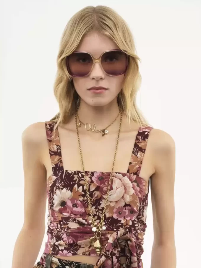 クレープ・ド・シンのクロップド丈フロントタイタンクトップ クレープ・ド・シンのクロップド丈フロントタイタンクトップ