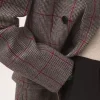 ウールチェックのダブルブレストテーラードジャケット