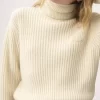 ウール＆モヘアニットのオーバーサイズロゴタートルネックセーター