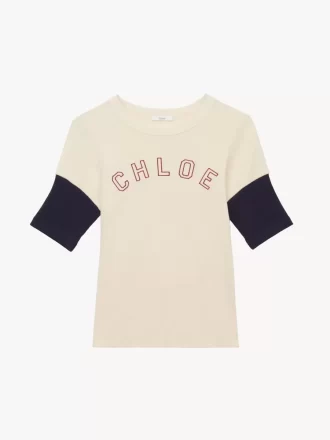 フレイムコットンウールのフィットロゴTシャツ