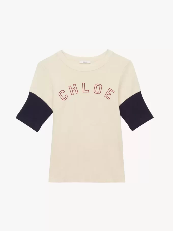 フレイムコットンウールのフィットロゴTシャツ