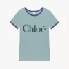 コットン混ジャージー素材のフィットロゴTシャツ