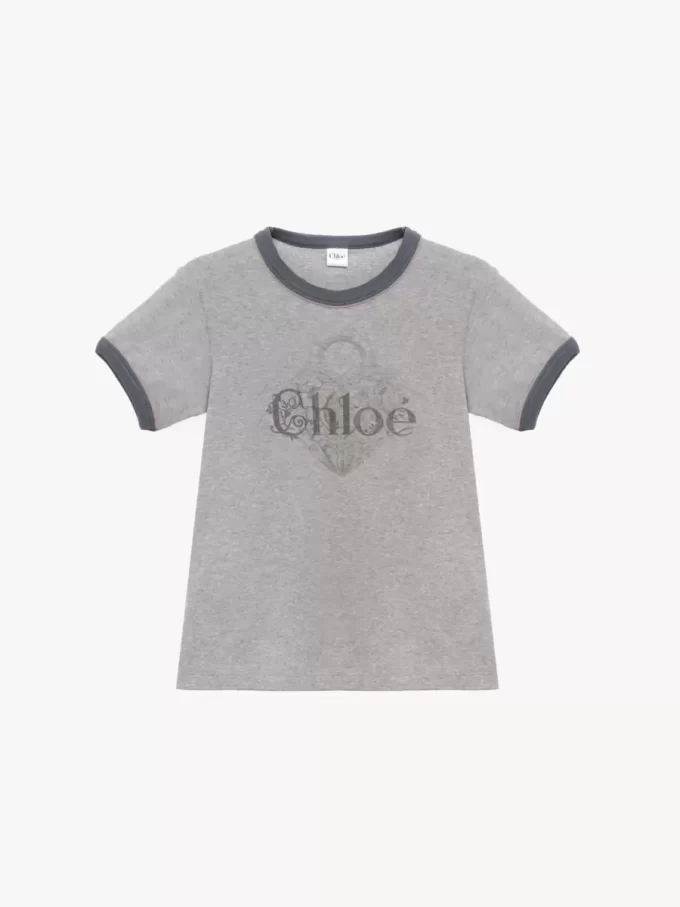 コットンジャージーのベビーフィットロゴTシャツ