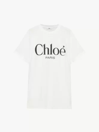 コットンジャージーのオーバーサイズロゴTシャツ