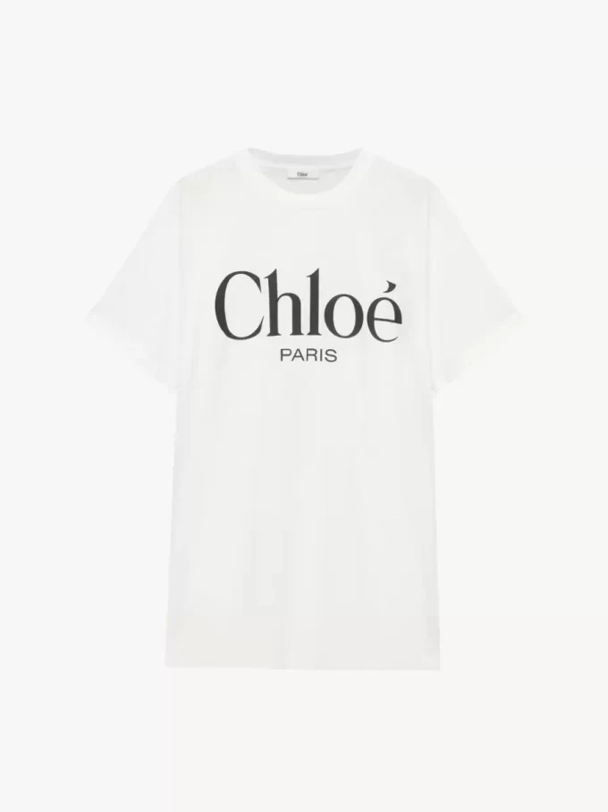 コットンジャージーのオーバーサイズロゴTシャツ