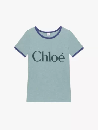 コットン混ジャージー素材のフィットロゴTシャツ