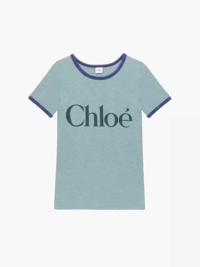 コットン混ジャージー素材のフィットロゴTシャツ