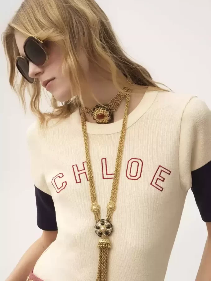 フレイムコットンウールのフィットロゴTシャツ