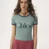 コットン混ジャージー素材のフィットロゴTシャツ
