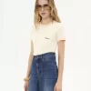 コットンジャージーのクルーネックロゴTシャツ