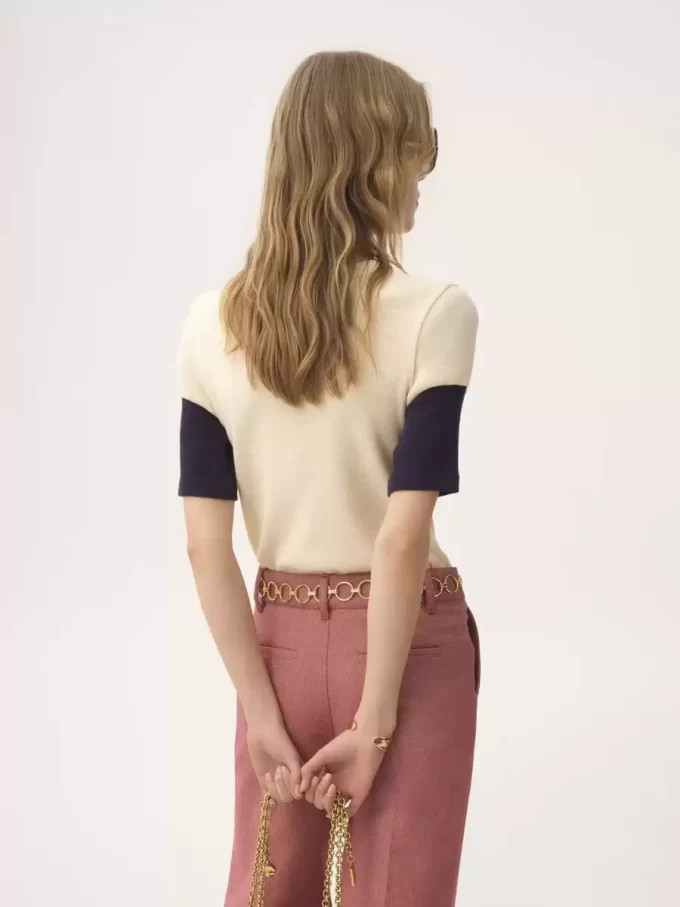 フレイムコットンウールのフィットロゴTシャツ