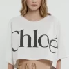 コットンジャージーのクロップド丈ボックスロゴTシャツ