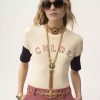 フレイムコットンウールのフィットロゴTシャツ