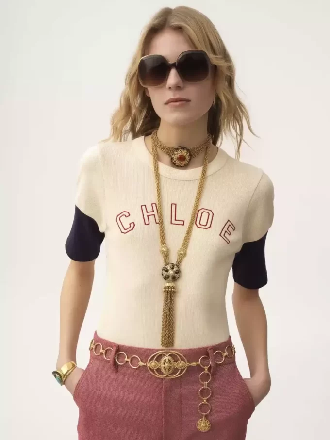 フレイムコットンウールのフィットロゴTシャツ