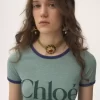 コットン混ジャージー素材のフィットロゴTシャツ
