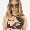 コットンジャージーのクルーネックロゴTシャツ
