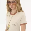 コットンジャージーのクルーネックロゴTシャツ