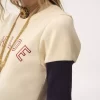 フレイムコットンウールのフィットロゴTシャツ