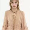 クレープサテンのVネックロングドレス クレープサテンのVネックロングドレス